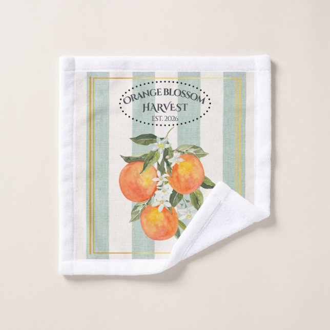  Orange Blossom - Mediterranean Citrus Label Wash Cloth (Wash Cloth)