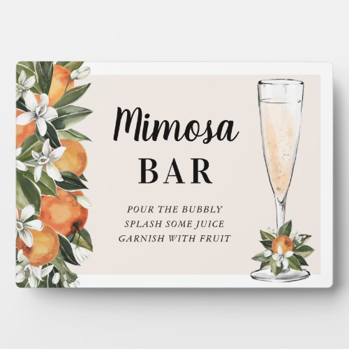 Orange Blossom Mimosa Bar Plaque