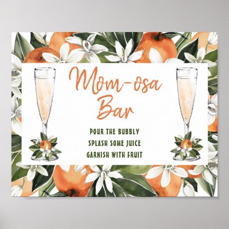 Orange Blossom Momosa Bar Shower Sign
