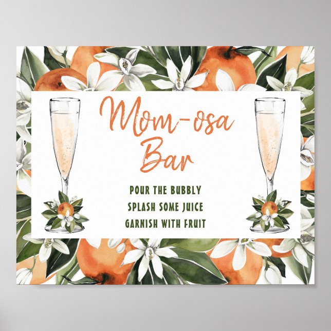 Orange Blossom Momosa Bar Shower Sign (Front)