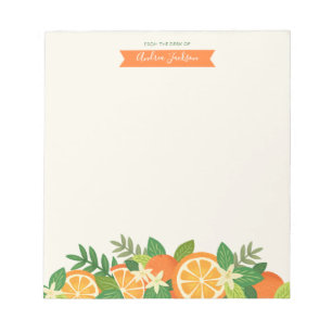 Orange Blossom Personalized Notepad