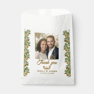 Orange Blossom Photo Wedding Favor Bag