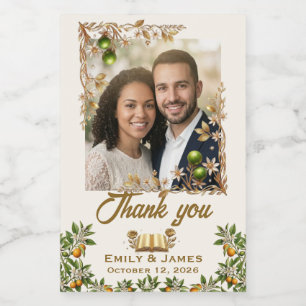 Orange Blossom Photo Wedding Favor Label