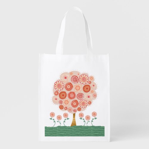 Orange Blossom Pip Gerard Art Reusable Shopping Grocery Bag