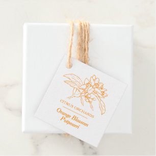 Orange blossom potpourri product barcode QR code Favor Tags