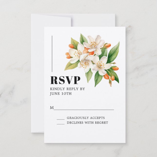 Orange Blossom RSVP Card (Front)