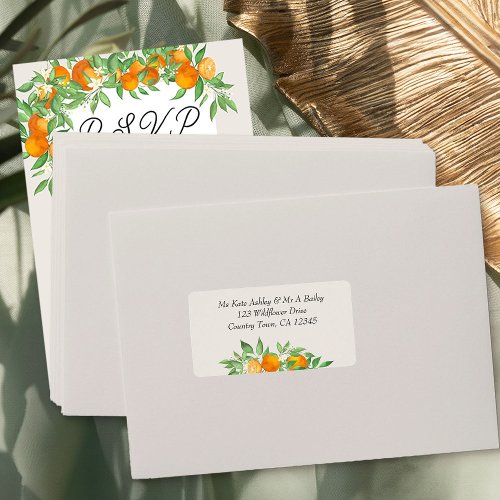 Orange Blossom RSVP Envelope Address Label