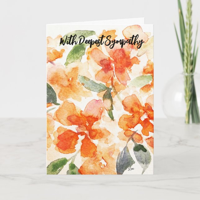 Orange Blossom Sympathy Card (Front)
