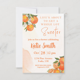 Orange Blossom Themed Shower Invite