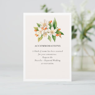 Orange Blossom Wedding Details Card