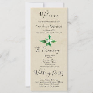 Orange Blossom Wedding Program