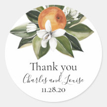 Orange Blossom Wedding Thank You Favor Classic Rou