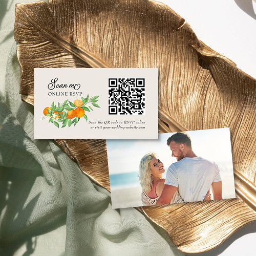 Orange Blossom Wedding Website Online RSVP Enclosure Card