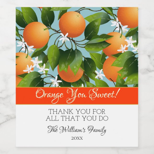 Orange Blossom Wine Label (Single Label)