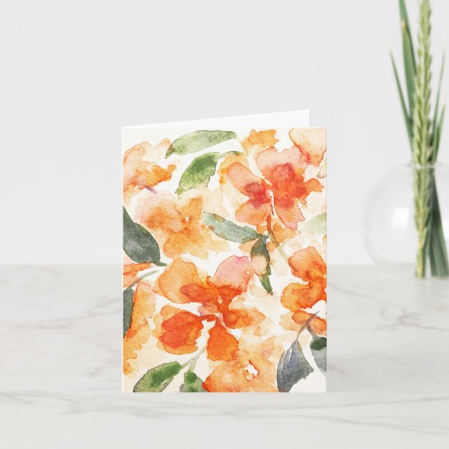 Orange Blossoms Blank Note Card (Front)