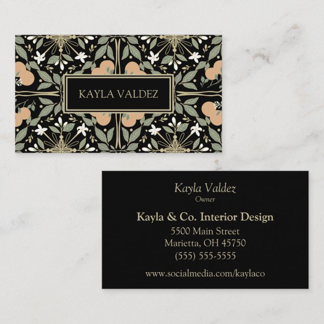 Orange Blossoms Botanical Business Card (Front/Back)