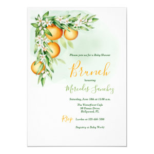 Orange Blossoms Brunch Shower Invitation