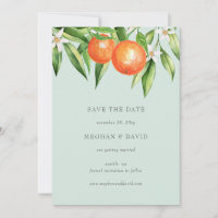 Orange Blossoms Citrus Botanical Save the Date