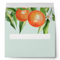 Orange Blossoms Citrus Botanical Wedding  Envelope