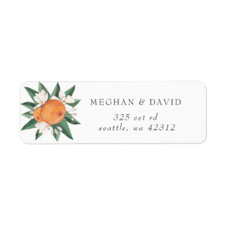 Orange Blossoms Citrus Botanical Wedding Label