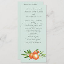 Orange Blossoms Citrus Botanical Wedding  Program