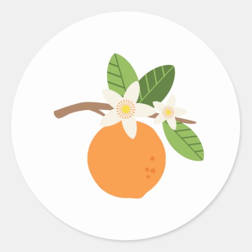 Orange Blossoms Classic Round Sticker