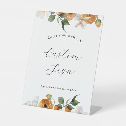 Orange Blossoms Custom Text Sign