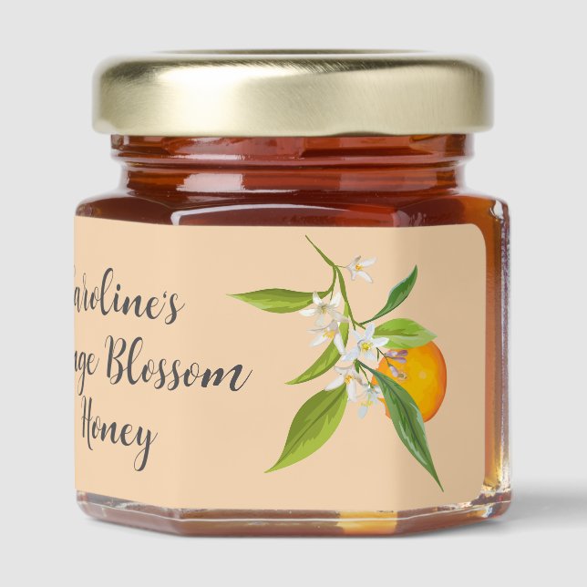 Orange Blossoms Design Honey Jar Favors (Right)