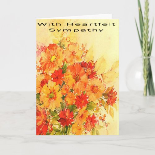 Orange Blossoms Heartfelt Sympathy Card