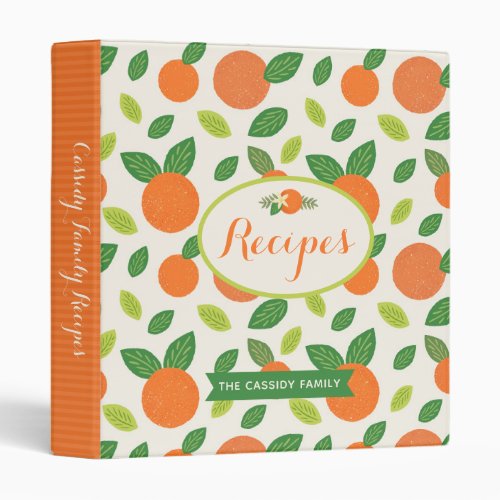 Orange Blossoms Personalized Recipe Binder