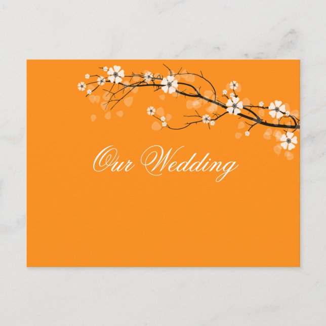 Orange blossoms save the date postcards (Front)