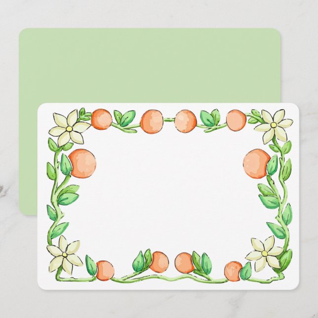 Orange Blossoms Thank You Card (Front/Back)