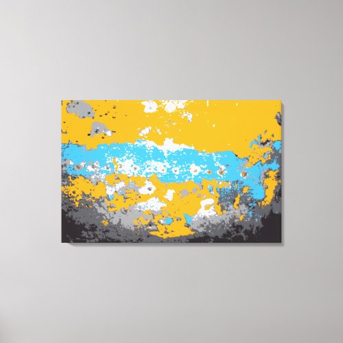 Orange Blue and Gray Abstract Graphic Canvas Print