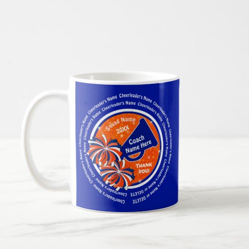 Orange Blue and White Cheap Cheer Coach Presents Coffee Mug