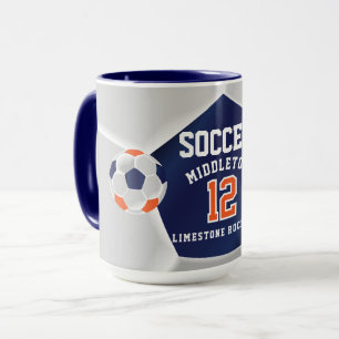 Orange, Blue and White ⚽ Soccer Sport Mug