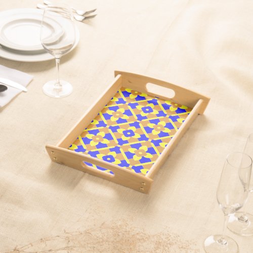 Orange Blue And Yellow Spanish Tile Design Serving Tray