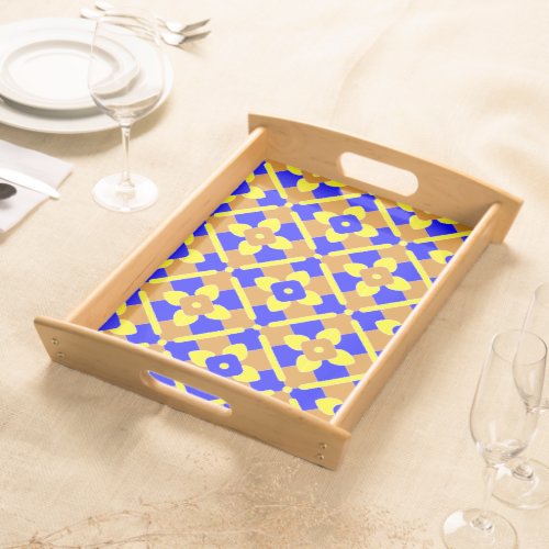 Orange Blue And Yellow Talavera Tile Design Serving Tray