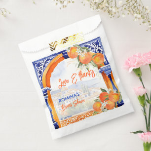 Orange blue azulejo Spanish bridal shower favors Favor Bag