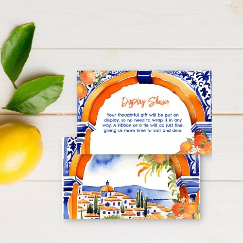 Orange blue azulejo talavera tiles display shower enclosure card