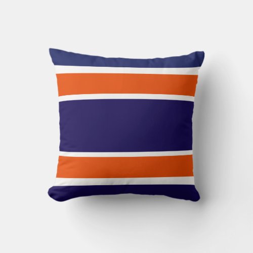 Orange  Blue Bold Stripe Decorative Pillow