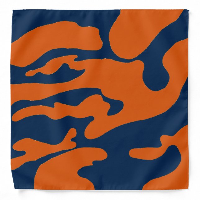 Orange Blue Camouflage Design Bandana (Front)