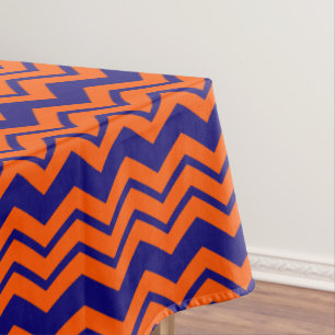 Orange Blue Chevron Zigzag Design  Tablecloth