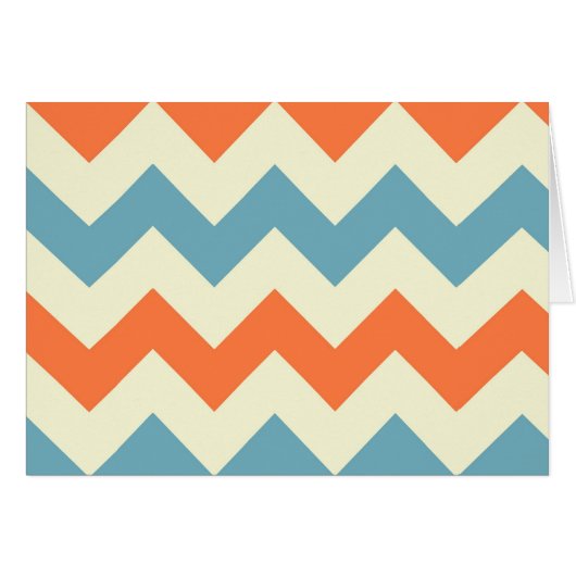 Orange blue chevron zigzag stripes zig zag pattern cards (Front Horizontal)
