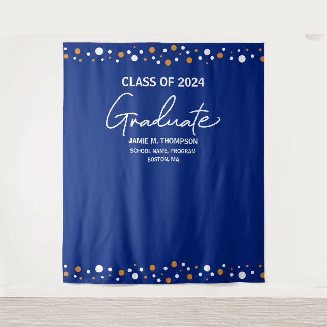 Orange Blue Class of 2024 backdrop graduation (Front)