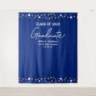 Orange Blue Class of 2024 backdrop graduation