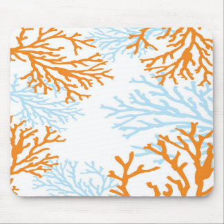 Orange & Blue Coral Mousepad