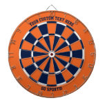 Orange &amp; Blue Custom Text Sports Chicago Illinois Dart Board at Zazzle