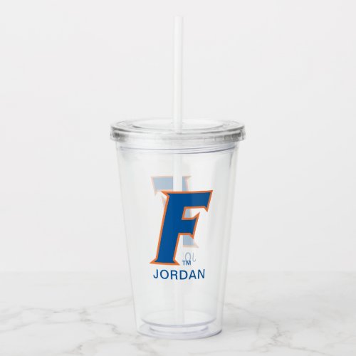 Orange  Blue Florida F Logo Acrylic Tumbler