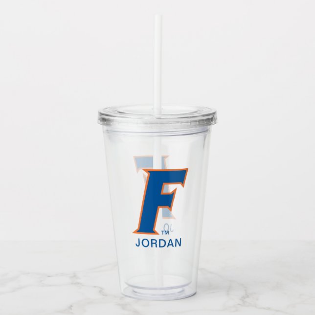 Orange & Blue Florida F Logo Acrylic Tumbler (Front)