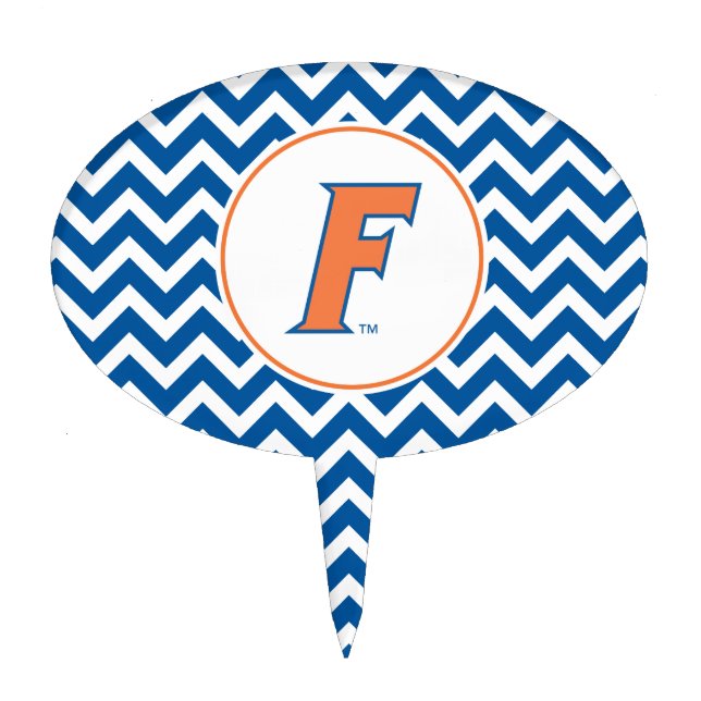 Orange & Blue Florida F Logo Cake Topper (Front)